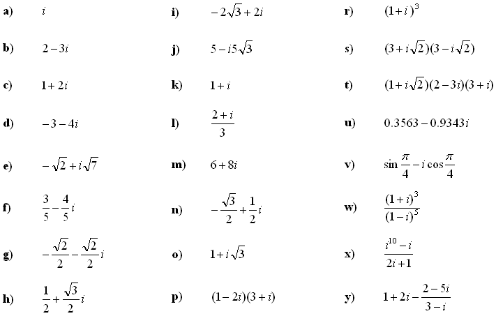 Complex numbers and complex equations - Exercise 2